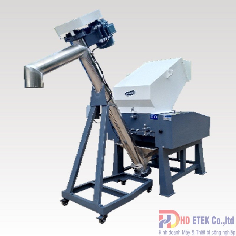 Máy nghiền hạt nhựa TG-600 kèm bộ phận cấp nhựa trục vít
